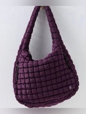 Free People Movement Quilted Carryall Bag Tote in Sugar Plum Purple NWT